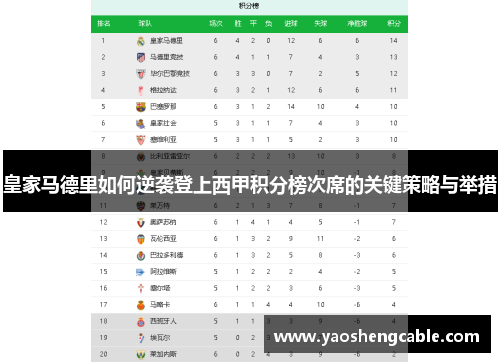 皇家马德里如何逆袭登上西甲积分榜次席的关键策略与举措